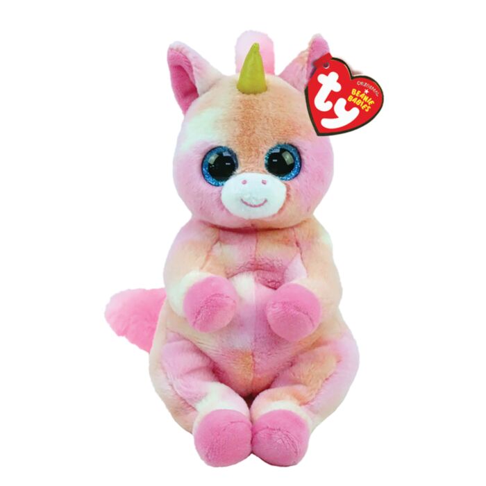 TY Beannie Bellies Skylar Plush Unicorn Pink 15cm