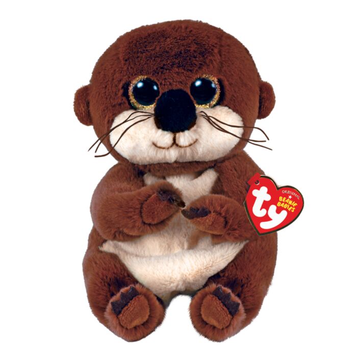 TY Beannie Bellies Mitch Plush Otter Brown 15cm