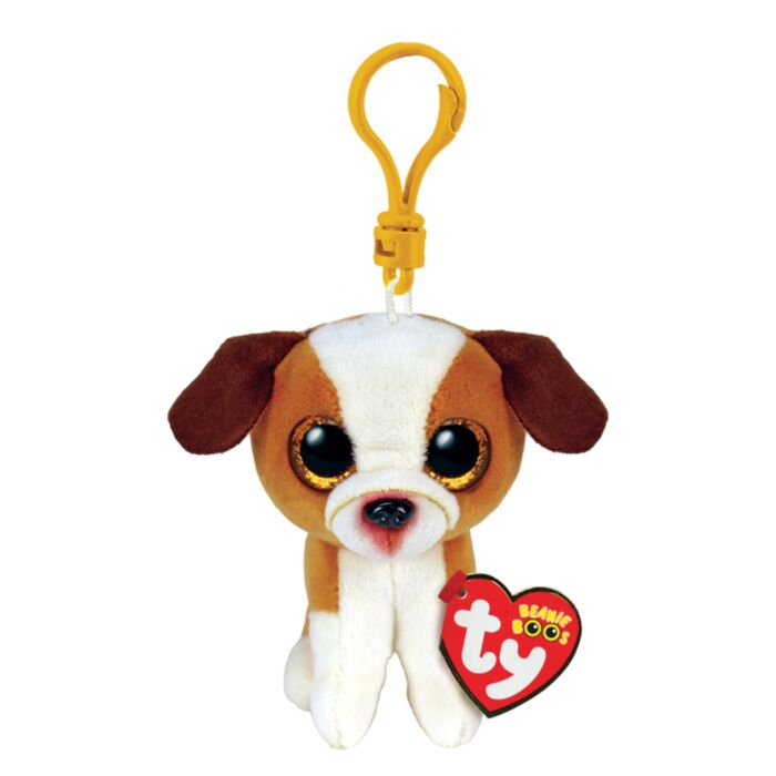 TY Beanie Boos Hugo Plush Clip Dog Brown and White 8.5cm