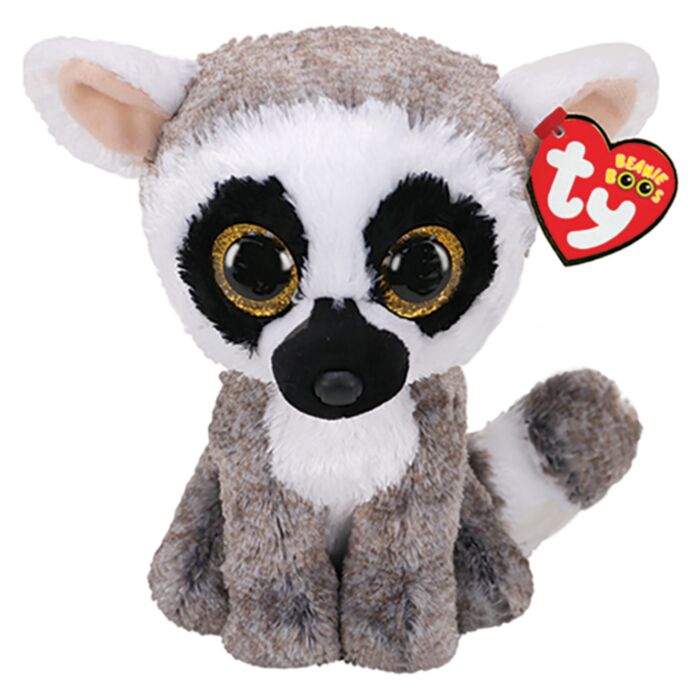 TY Beanie Boos Linus Χνουδωτό Πιθηκάκι Λευκό Και Γκρι 15εκ