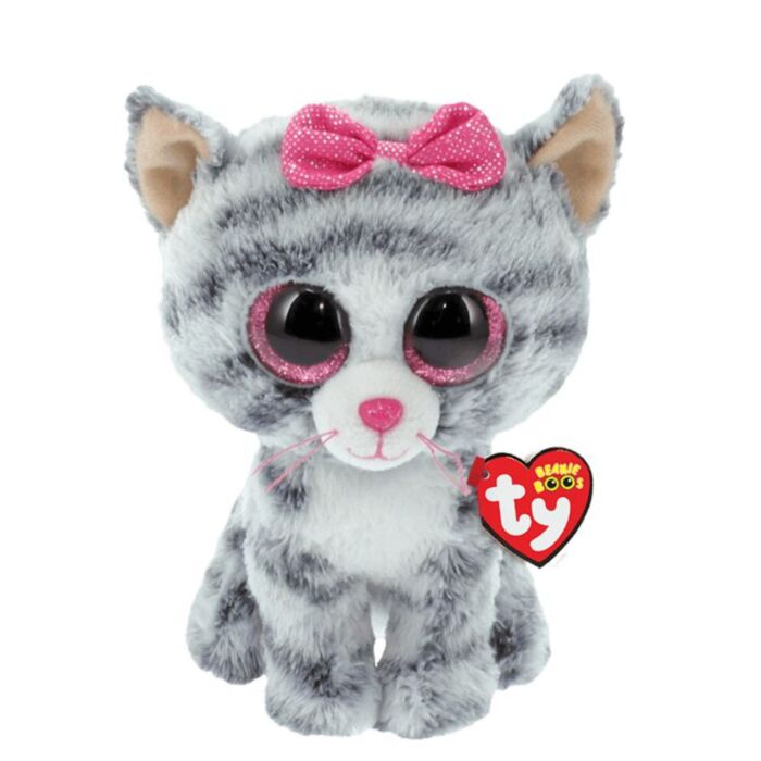 TY Beanie Boos Kiki Χνουδωτή Γατούλα Γκρι 23εκ