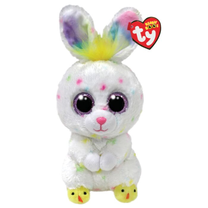 TY Beanie Boos Dusty Plush Rabbit White 15cm