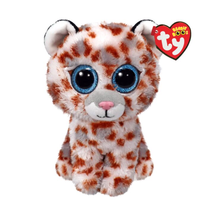 TY Beanie Boos Coco Χνουδωτή Λεοπάρδαλη Λευκή Με Βούλες 15εκ