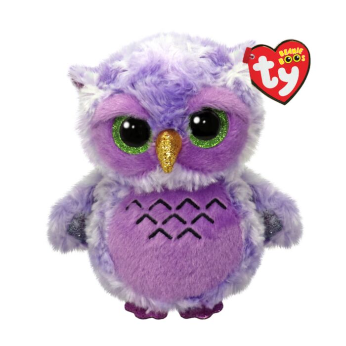 TY Beanie Boos Owlivia Χνουδωτό Κουκουβάγια Μωβ 15εκ