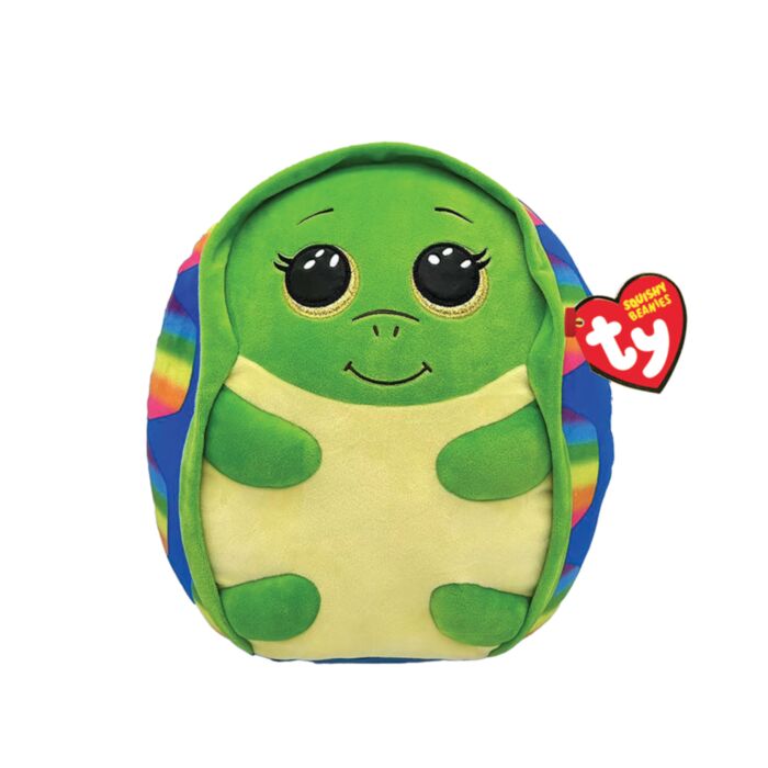 TY Squishy Beanies Shrugs Turtle Rainbow 25cm