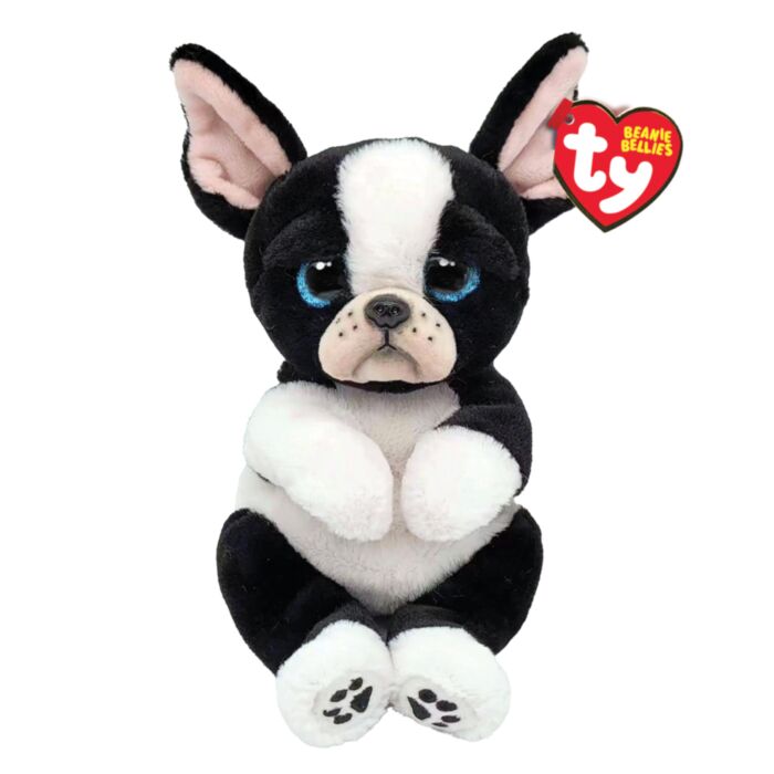 TY Beanie Bellies Tink Plush Dog Black And White 15cm