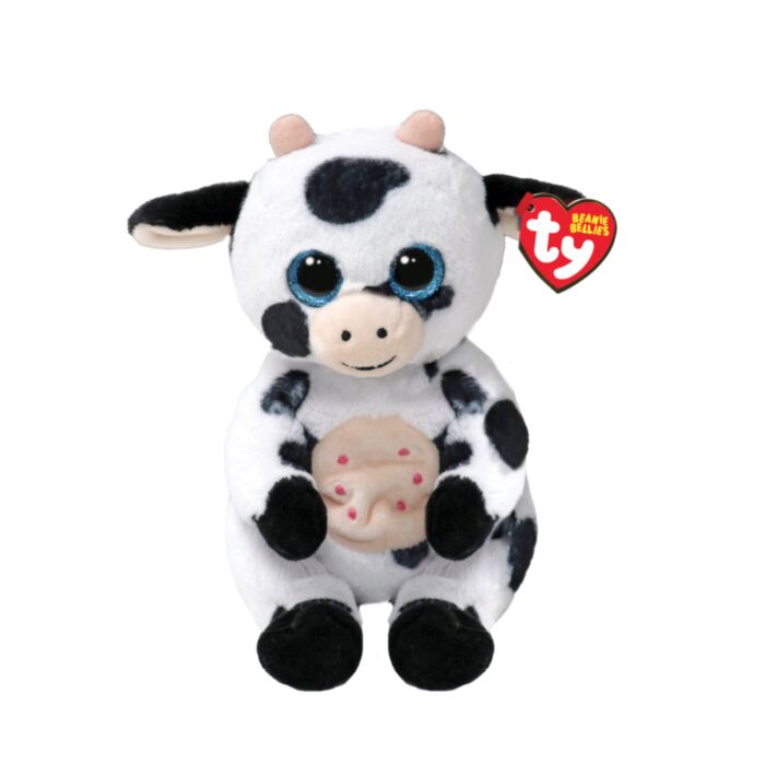 TY Beanie Bellies Herdly Plush Cow White 15cm