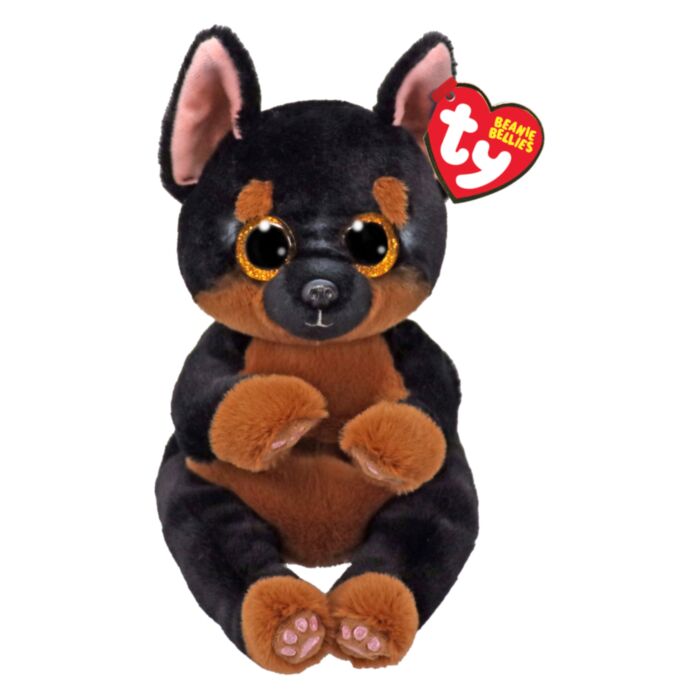 TY Beannie Bellies Fritz Plush Dog Black & Brown 15cm