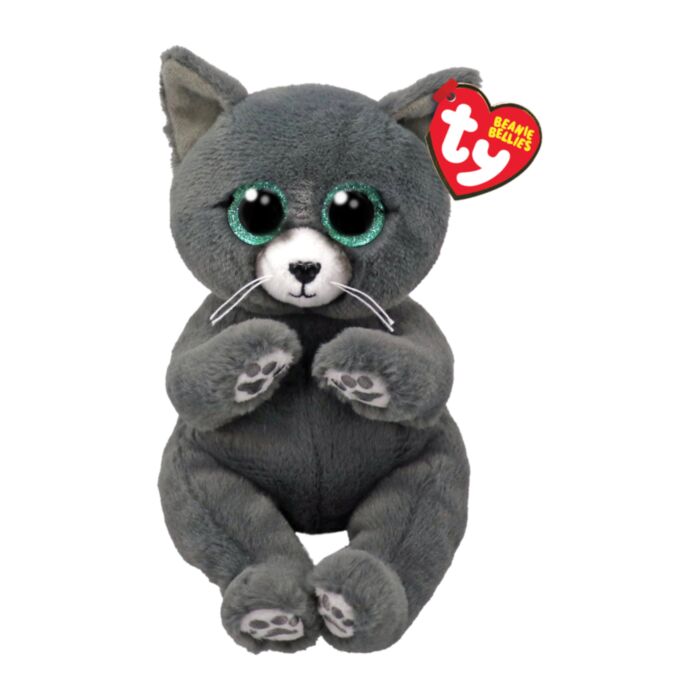 TY Beannie Bellies Binx Plush Cat Grey 15cm