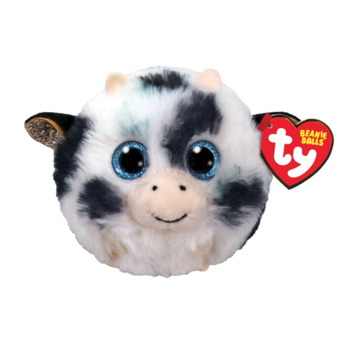 TY Beannie Balls Mooph Plush Cow Black & White