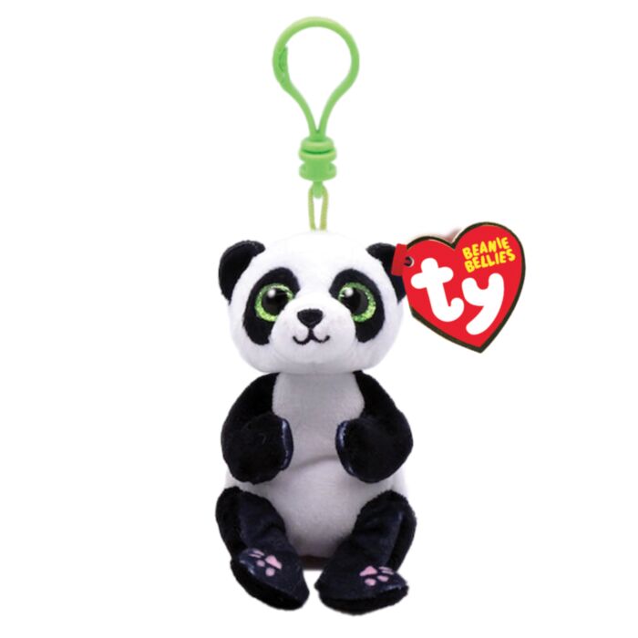 TY Beanie Bellies Ying Plush Clip Panda White And Black 8.5cm