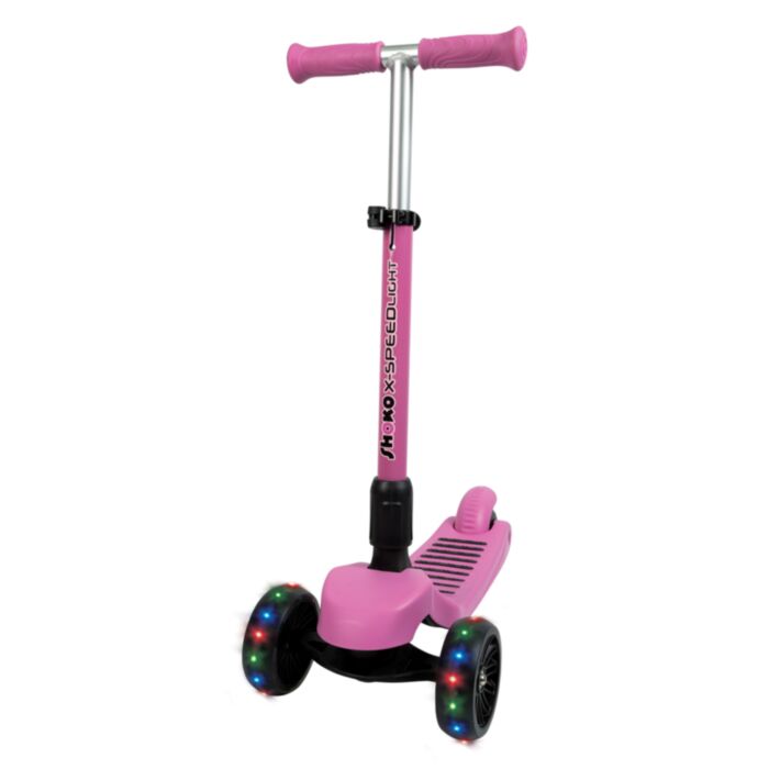 Shoko Kids Scooter X-Speed Light With 3 Wheels And Led Light Fuchsia Color For Ages 5+