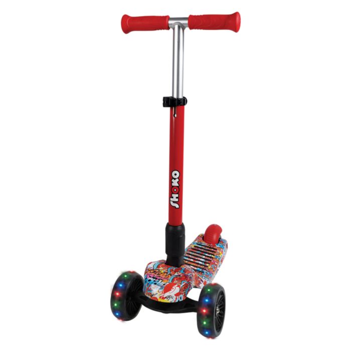 Shoko Kids Scooter X-Speed Light With 3 Wheels And Led Light Fantasy Design Red Color For Ages 5+