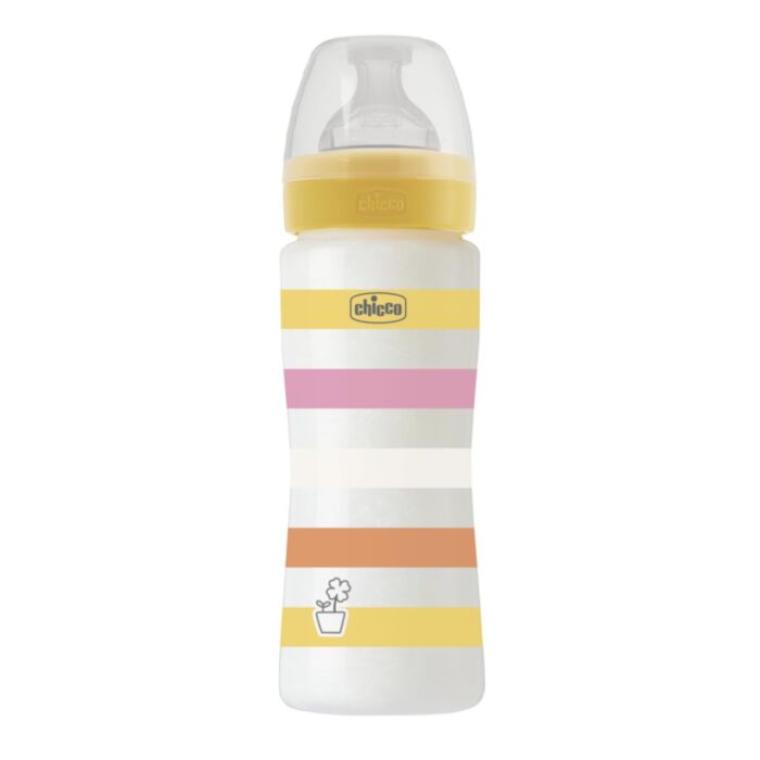 Chicco Plastic Baby Bottle Well Being Anti-Colic Pink 330ml For 4+ Months