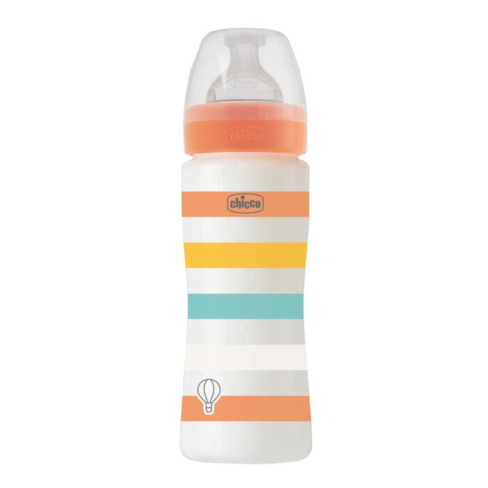 Chicco Plastic Baby Bottle Well Being Anti-Colic Yellow 330ml For 4+ Months