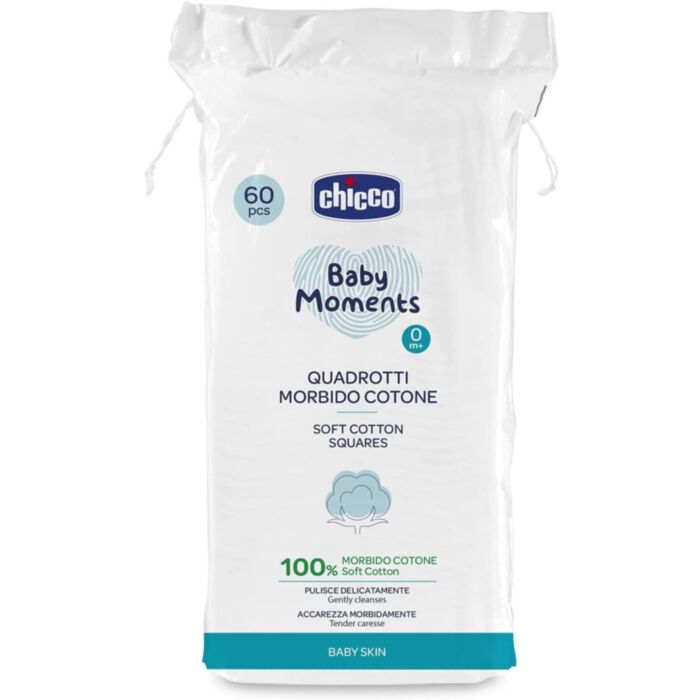 Chicco Μαντηλάκια Baby Moments Από Μαλακό Βαμβάκι 60τμχ